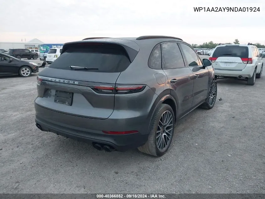 2022 Porsche Cayenne Platinum Edition VIN: WP1AA2AY9NDA01924 Lot: 40366852