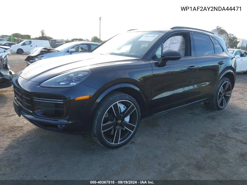 2022 Porsche Cayenne Turbo VIN: WP1AF2AY2NDA44471 Lot: 40367518