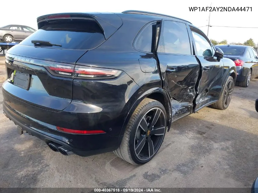 2022 Porsche Cayenne Turbo VIN: WP1AF2AY2NDA44471 Lot: 40367518