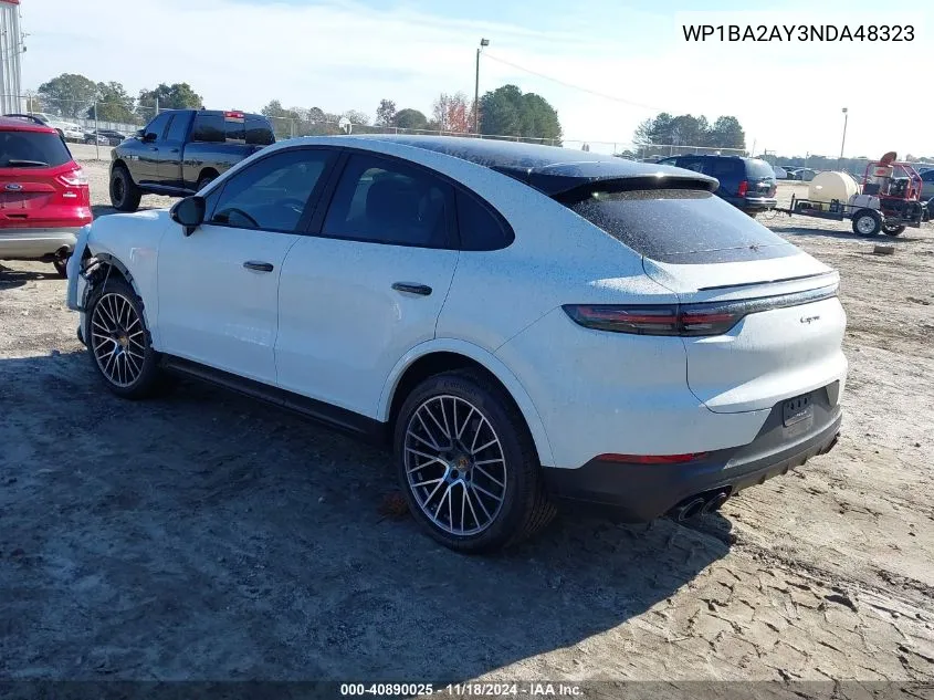 2022 Porsche Cayenne Coupe VIN: WP1BA2AY3NDA48323 Lot: 40890025