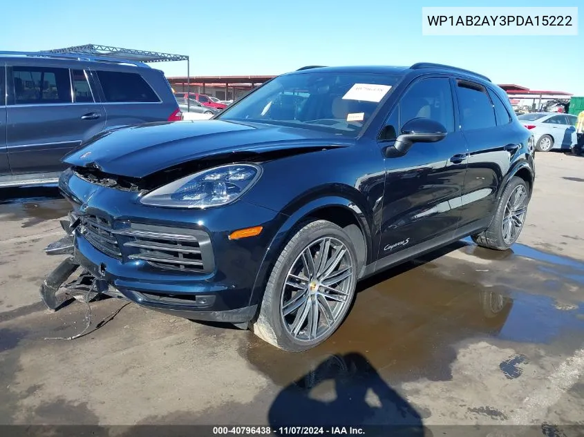 2023 Porsche Cayenne S/S Platinum Edition VIN: WP1AB2AY3PDA15222 Lot: 40796438