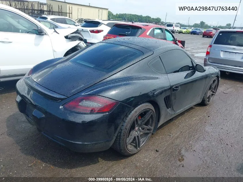 2007 Porsche Cayman VIN: WP0AA29847U763440 Lot: 39980935