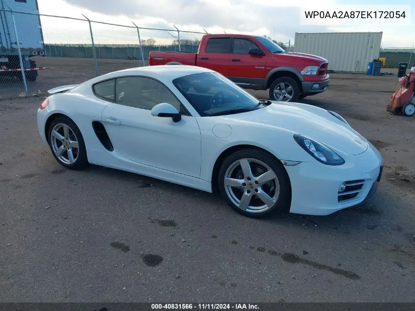 2014 Porsche Cayman VIN: WP0AA2A87EK172054 Lot: 40831566