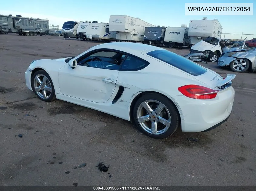 2014 Porsche Cayman VIN: WP0AA2A87EK172054 Lot: 40831566