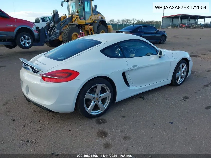 2014 Porsche Cayman VIN: WP0AA2A87EK172054 Lot: 40831566