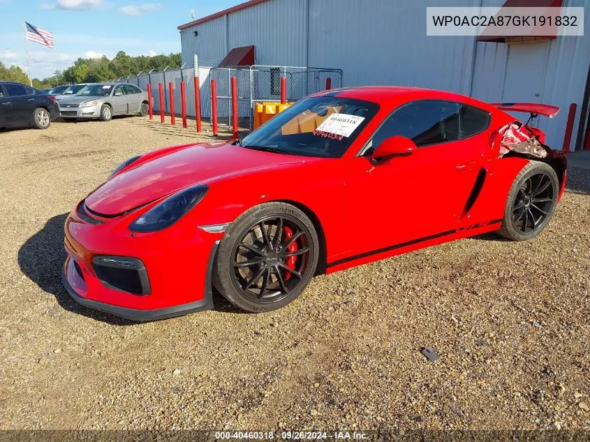 WP0AC2A87GK191832 2016 Porsche Cayman Gt4