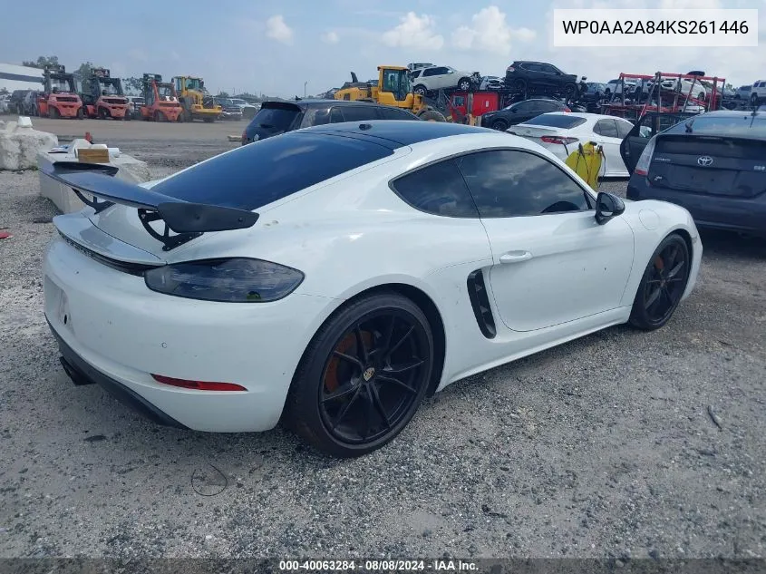 WP0AA2A84KS261446 2019 Porsche 718 Cayman