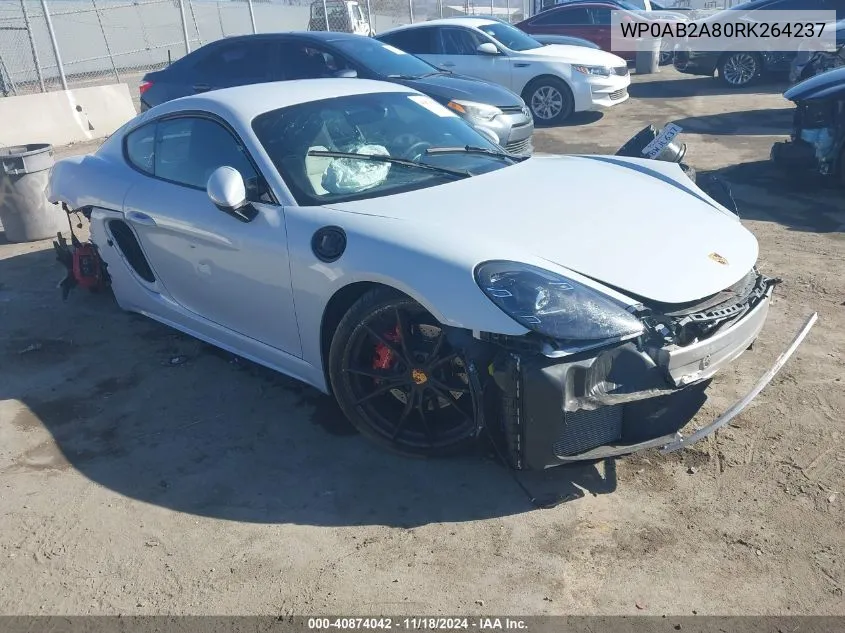 2024 Porsche Cayman S VIN: WP0AB2A80RK264237 Lot: 40874042