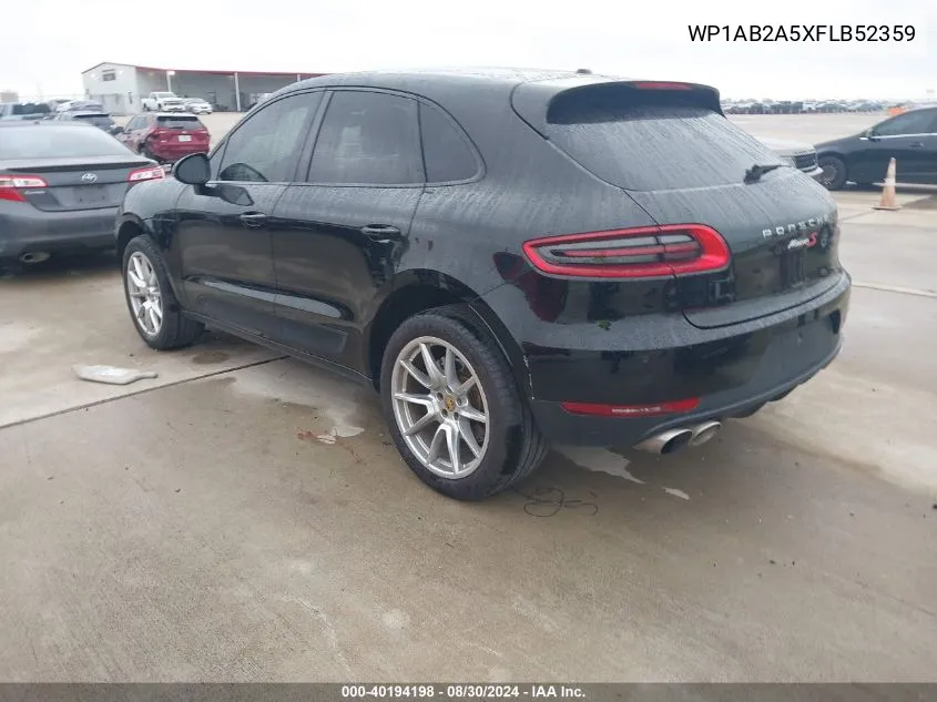 2015 Porsche Macan S VIN: WP1AB2A5XFLB52359 Lot: 40194198