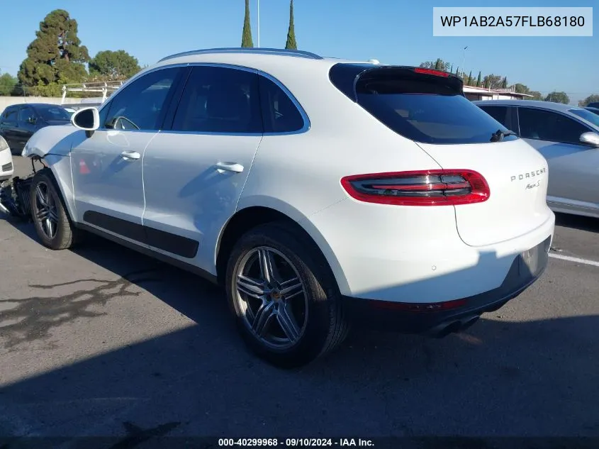 2015 Porsche Macan S VIN: WP1AB2A57FLB68180 Lot: 40299968