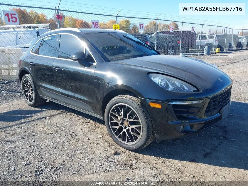 2015 Porsche Macan S VIN: WP1AB2A56FLB67716 Lot: 40674748