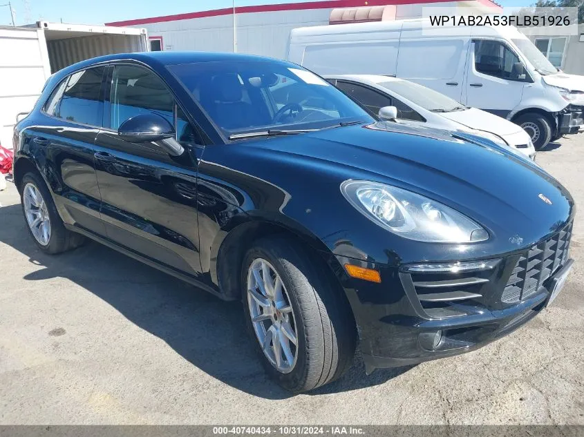 2015 Porsche Macan S VIN: WP1AB2A53FLB51926 Lot: 40740434