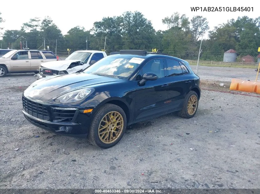 2016 Porsche Macan S VIN: WP1AB2A51GLB45401 Lot: 40453346