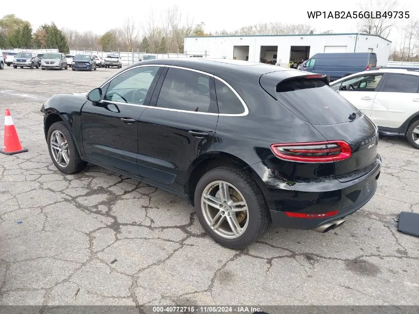 2016 Porsche Macan S VIN: WP1AB2A56GLB49735 Lot: 40772715