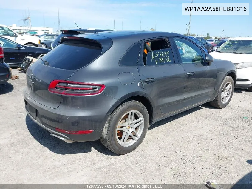 2017 Porsche Macan VIN: WP1AA2A58HLB81316 Lot: 12077295