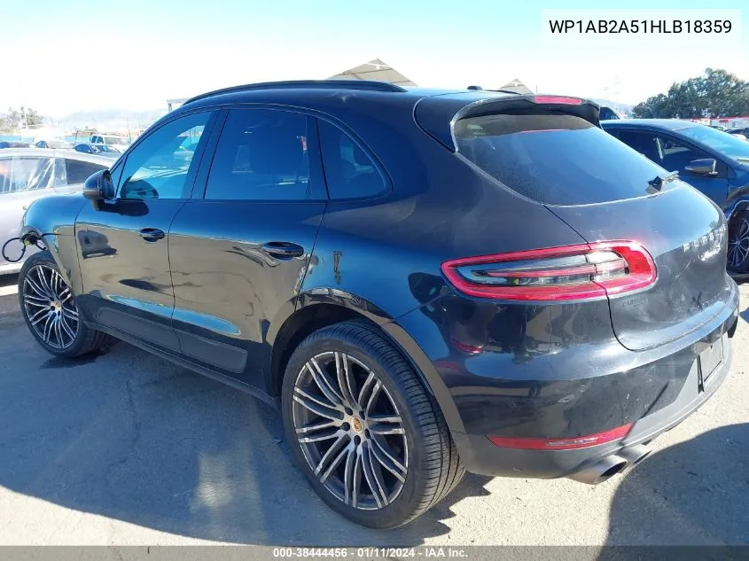 2017 Porsche Macan S VIN: WP1AB2A51HLB18359 Lot: 38444456