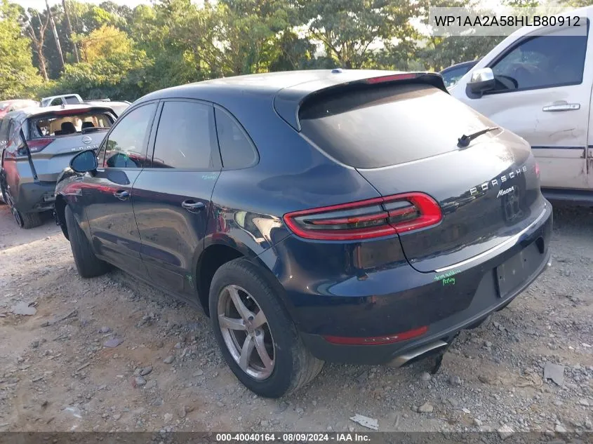 2017 Porsche Macan VIN: WP1AA2A58HLB80912 Lot: 40040164