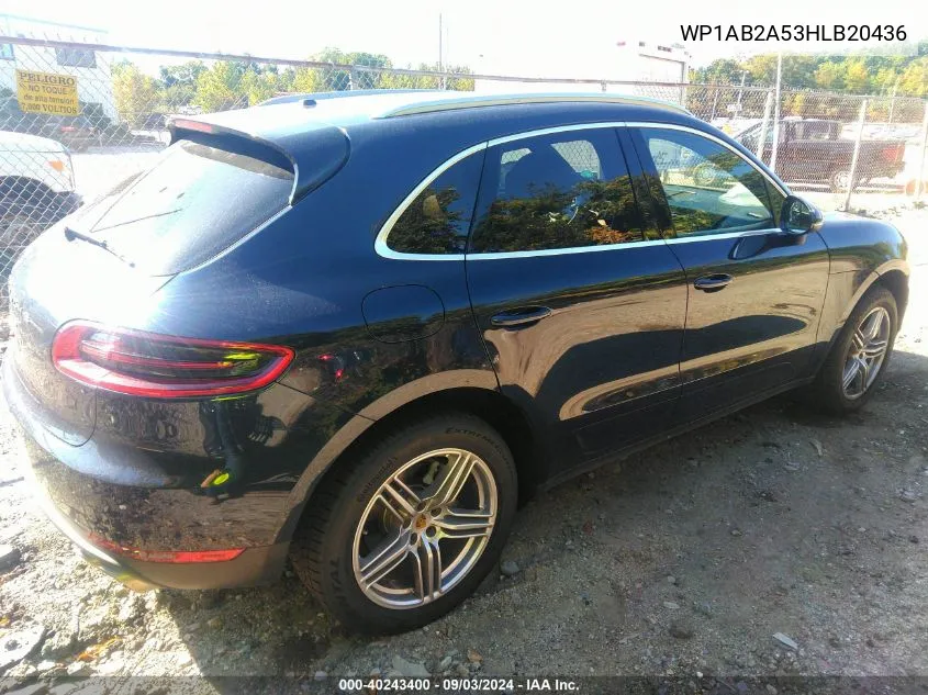 2017 Porsche Macan S VIN: WP1AB2A53HLB20436 Lot: 40243400