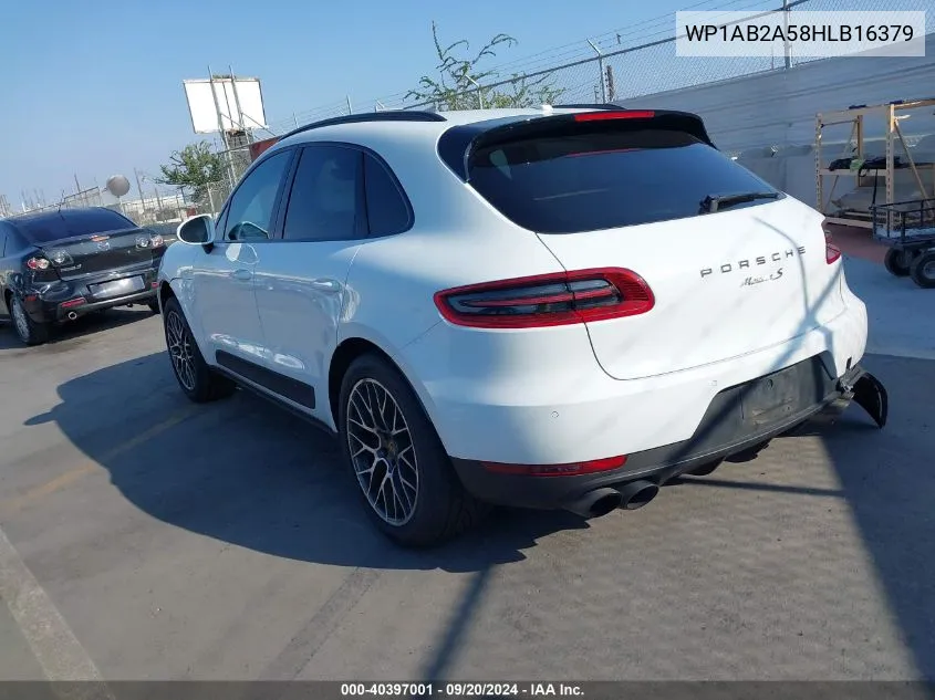 2017 Porsche Macan S VIN: WP1AB2A58HLB16379 Lot: 40397001