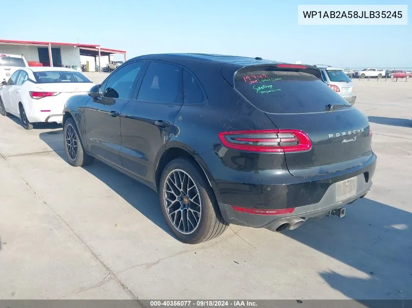 2018 Porsche Macan S VIN: WP1AB2A58JLB35245 Lot: 40356077