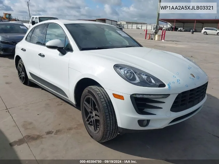 2018 Porsche Macan VIN: WP1AA2A5XJLB03321 Lot: 40384750