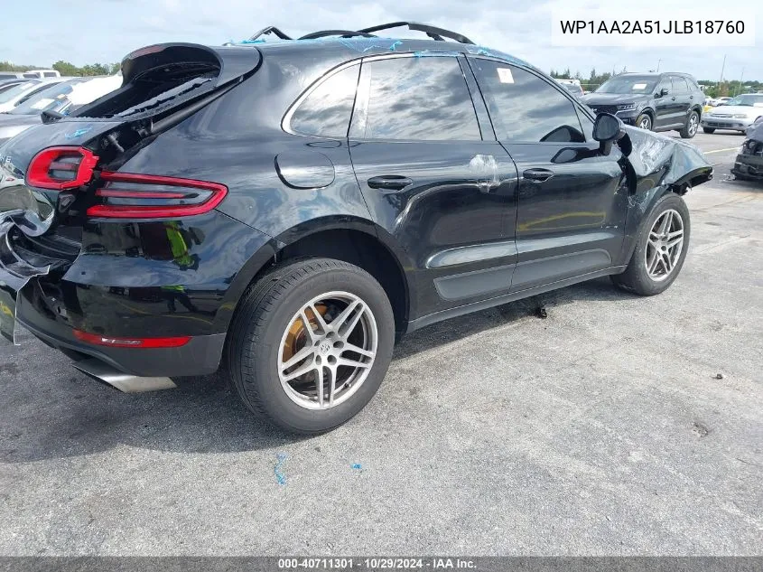 2018 Porsche Macan Sport Edition VIN: WP1AA2A51JLB18760 Lot: 40711301