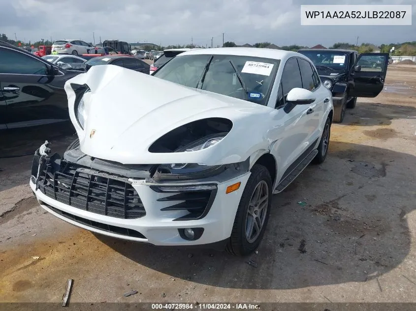 2018 Porsche Macan VIN: WP1AA2A52JLB22087 Lot: 40725984