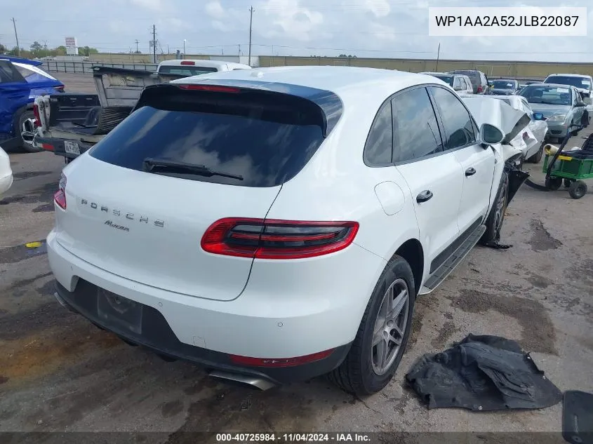 2018 Porsche Macan VIN: WP1AA2A52JLB22087 Lot: 40725984