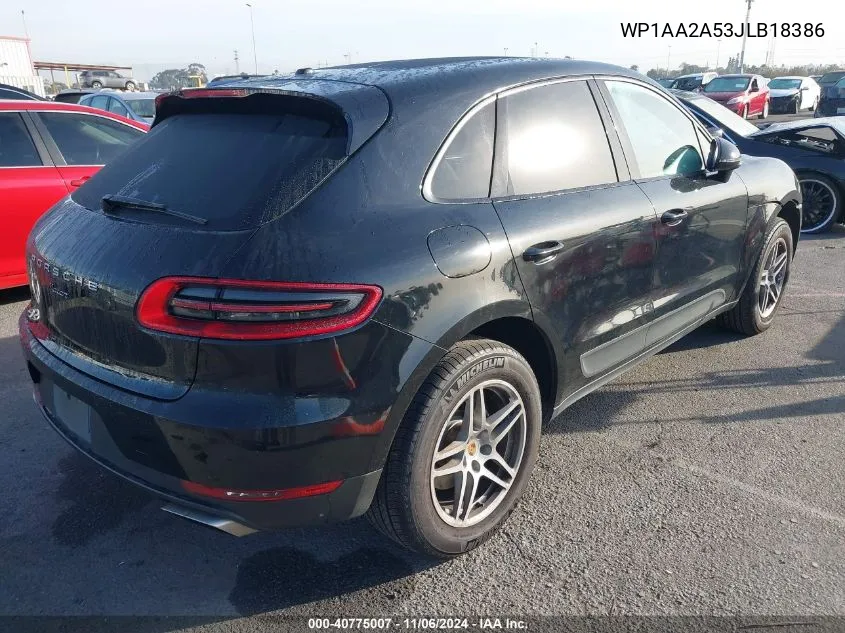 2018 Porsche Macan VIN: WP1AA2A53JLB18386 Lot: 40775007