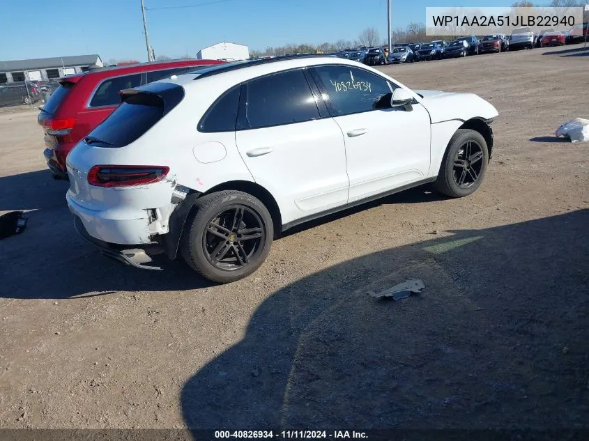 2018 Porsche Macan VIN: WP1AA2A51JLB22940 Lot: 40826934