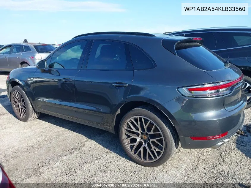 2019 Porsche Macan S VIN: WP1AB2A54KLB33560 Lot: 40474985