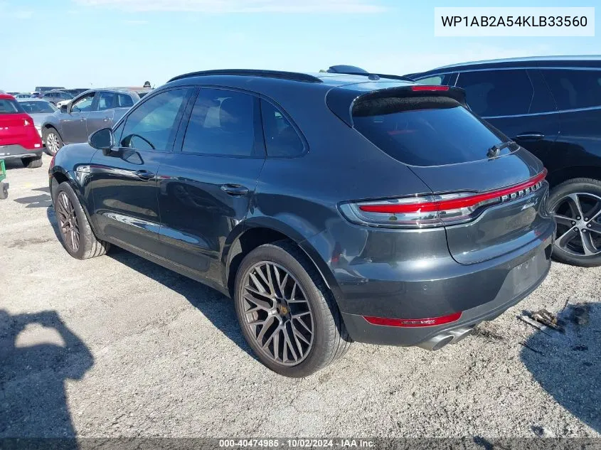 2019 Porsche Macan S VIN: WP1AB2A54KLB33560 Lot: 40474985