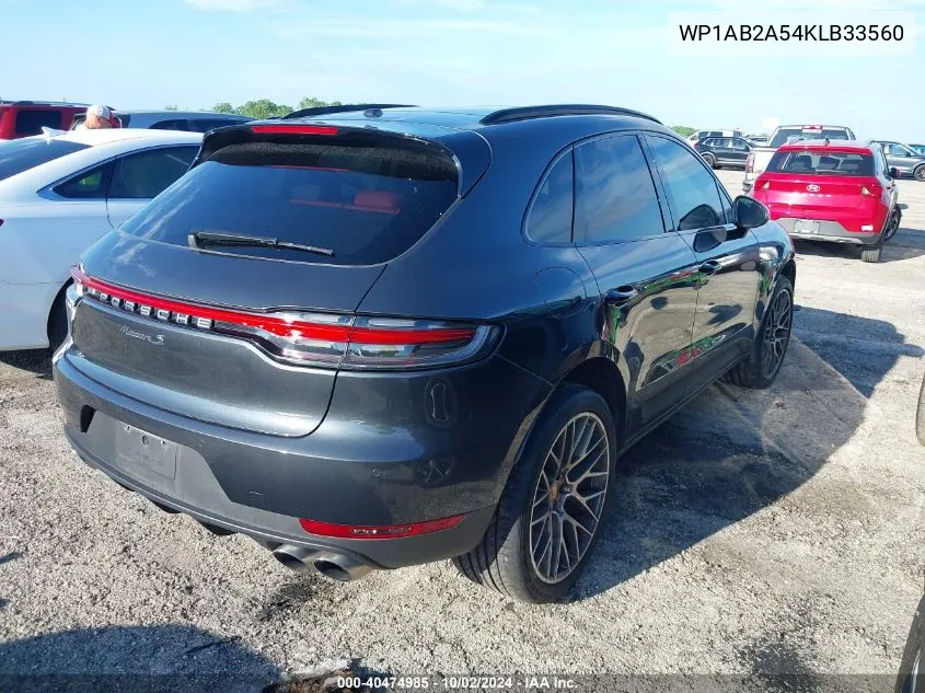 2019 Porsche Macan S VIN: WP1AB2A54KLB33560 Lot: 40474985