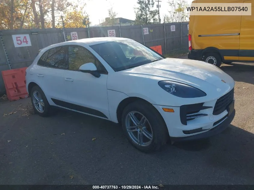 2020 Porsche Macan VIN: WP1AA2A55LLB07540 Lot: 40737763