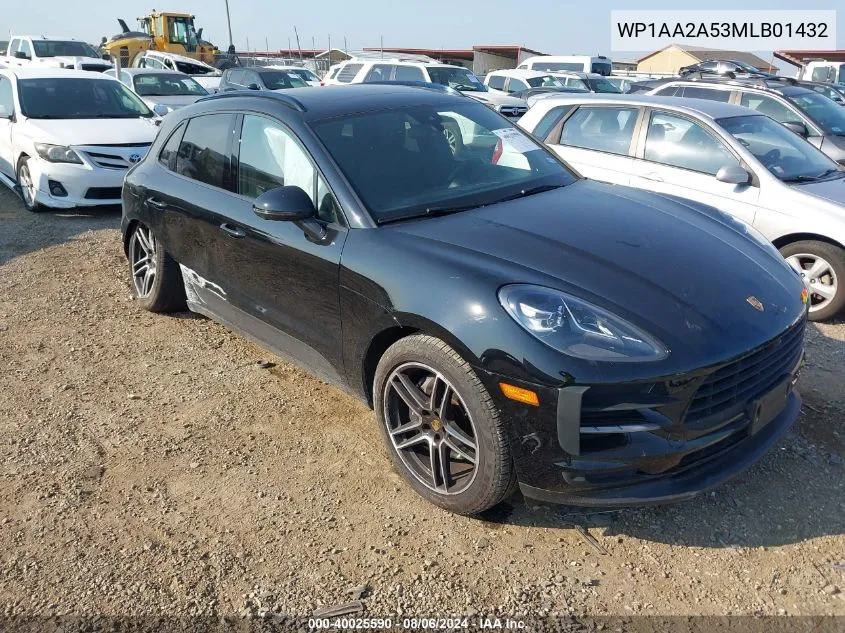 2021 Porsche Macan VIN: WP1AA2A53MLB01432 Lot: 40025590