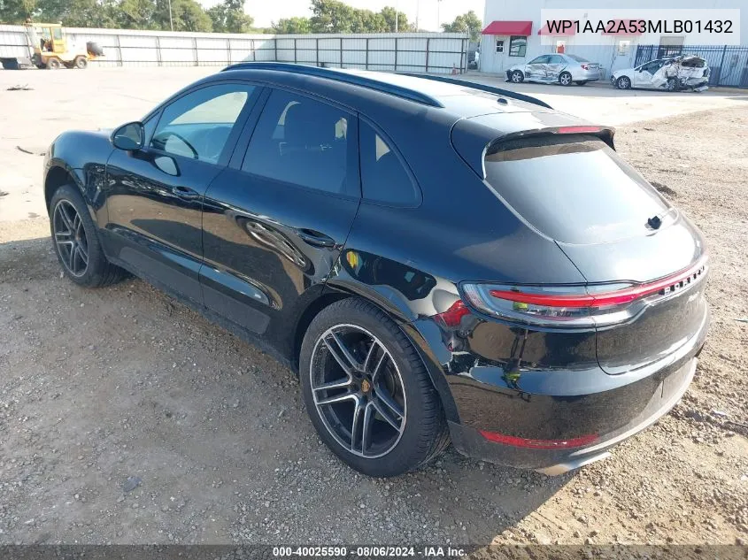 2021 Porsche Macan VIN: WP1AA2A53MLB01432 Lot: 40025590