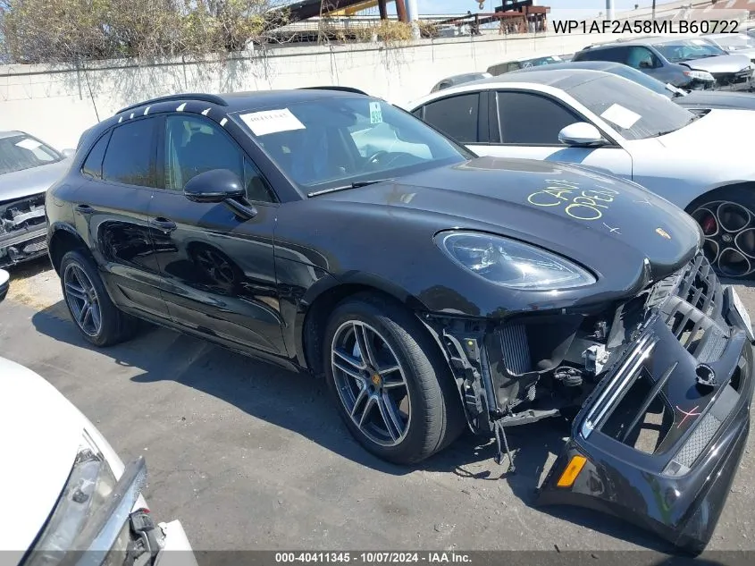 2021 Porsche Macan Turbo VIN: WP1AF2A58MLB60722 Lot: 40411345