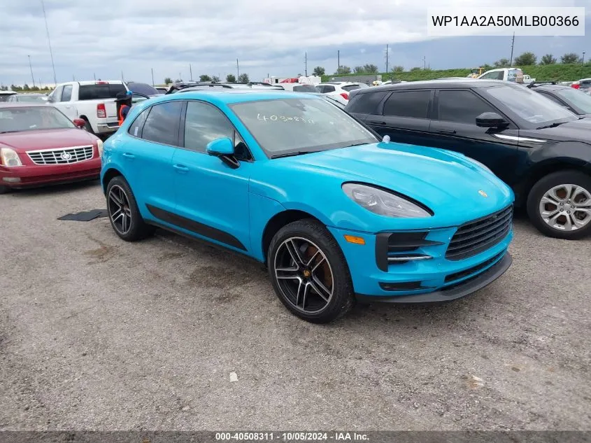 2021 Porsche Macan VIN: WP1AA2A50MLB00366 Lot: 40508311