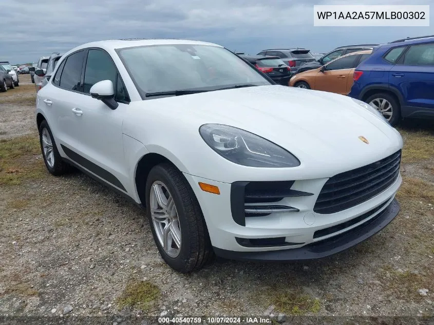 2021 Porsche Macan VIN: WP1AA2A57MLB00302 Lot: 40540759