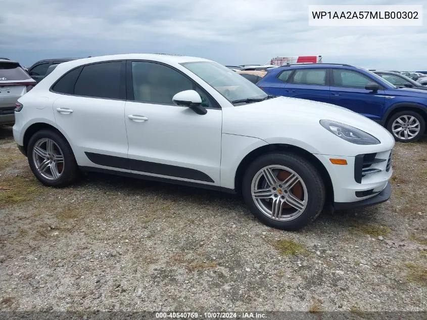 2021 Porsche Macan VIN: WP1AA2A57MLB00302 Lot: 40540759