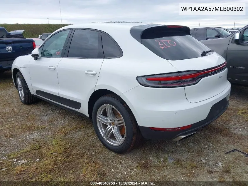 2021 Porsche Macan VIN: WP1AA2A57MLB00302 Lot: 40540759