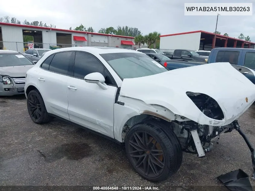 2021 Porsche Macan S VIN: WP1AB2A51MLB30263 Lot: 40554548