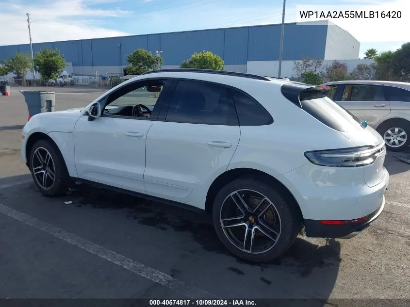 2021 Porsche Macan VIN: WP1AA2A55MLB16420 Lot: 40574817