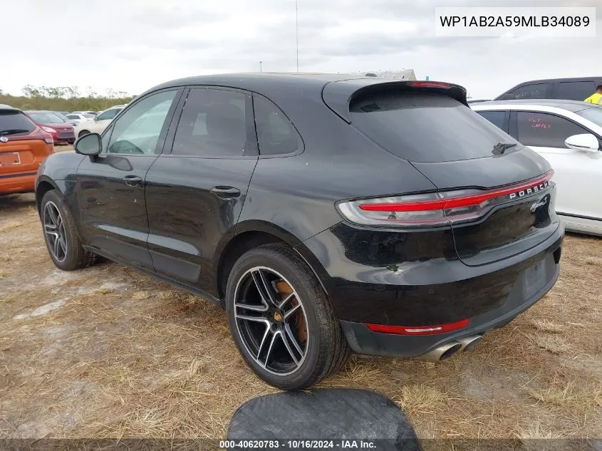 2021 Porsche Macan S VIN: WP1AB2A59MLB34089 Lot: 40620783