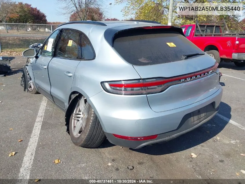 2021 Porsche Macan S VIN: WP1AB2A50MLB35440 Lot: 40737481