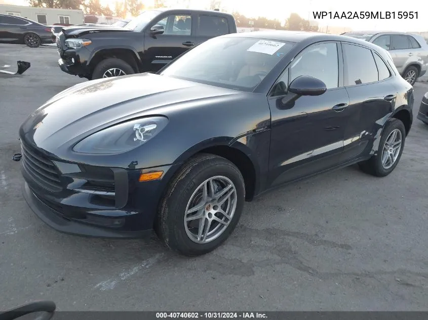 2021 Porsche Macan VIN: WP1AA2A59MLB15951 Lot: 40740602