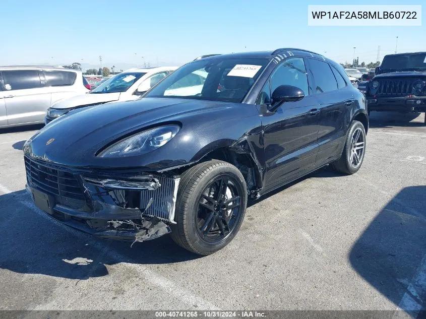 2021 Porsche Macan Turbo VIN: WP1AF2A58MLB60722 Lot: 40741265