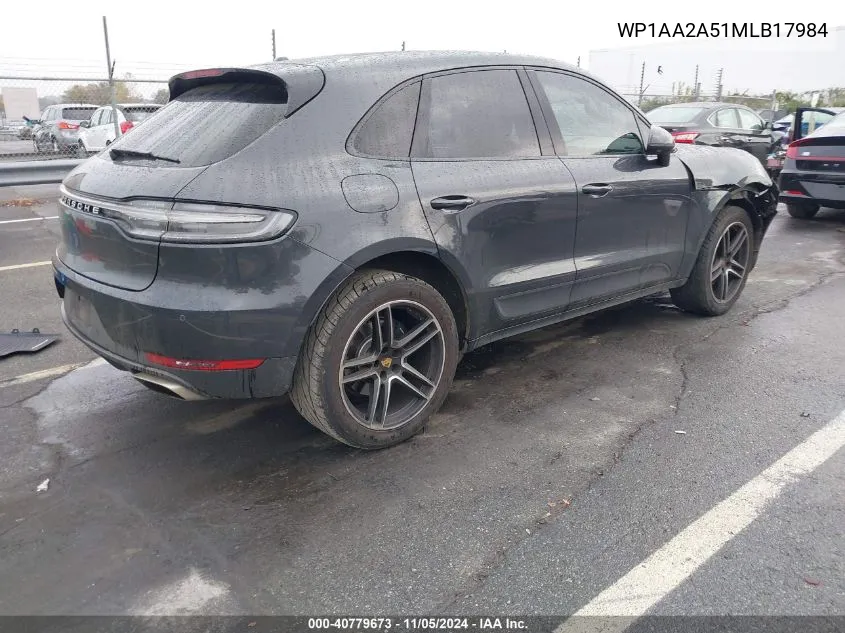 2021 Porsche Macan VIN: WP1AA2A51MLB17984 Lot: 40779673