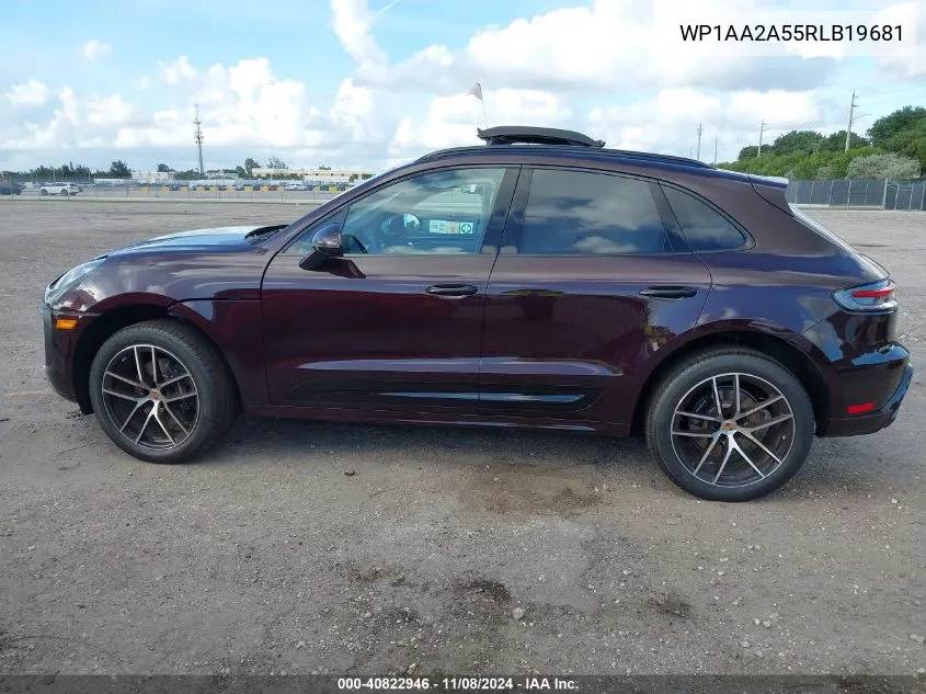 2024 Porsche Macan T VIN: WP1AA2A55RLB19681 Lot: 40822946