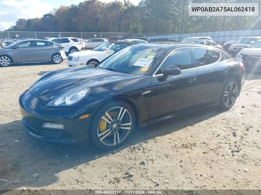 2010 Porsche Panamera S VIN: WP0AB2A75AL062418 Lot: 40822137